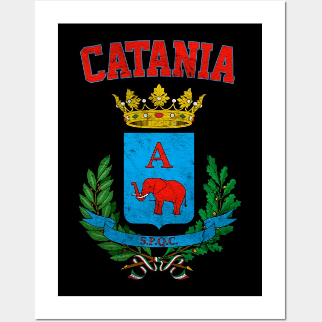 Catania, Sicilia / Retro Italian Region Design Wall Art by DankFutura